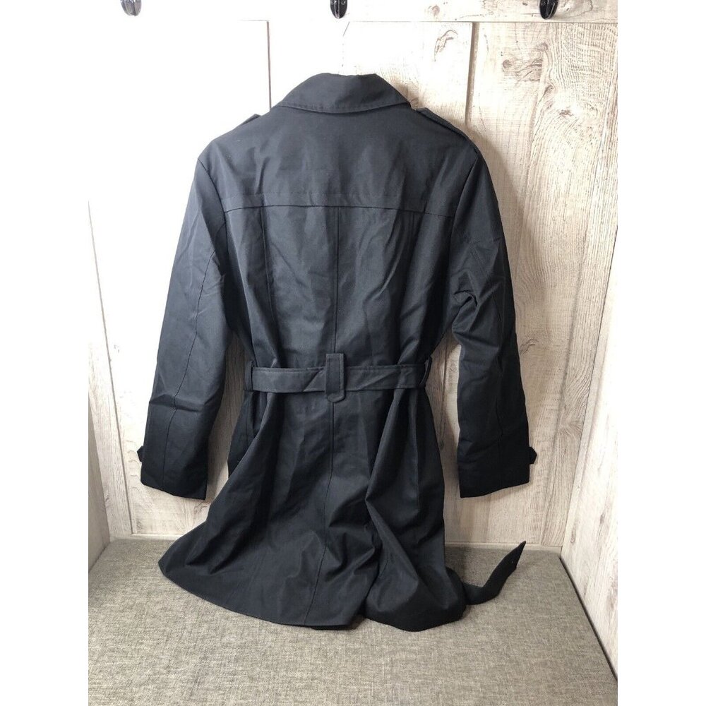 Womens Wantdo Black Lapel Double Breasted Belted Lined Pea Coat Size Large - Picture 2 of 6